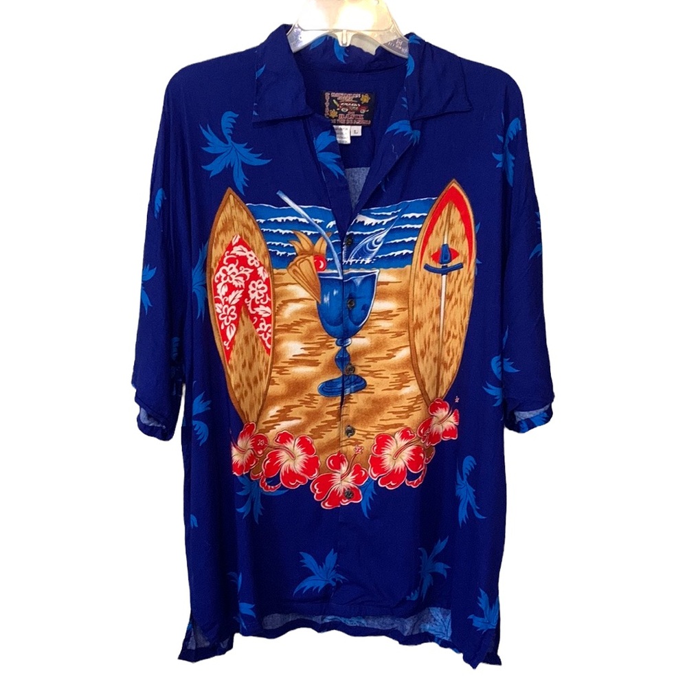 Hawaiian Shirt by Basix  Mens Sz Lg